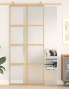 vidaXL Плъзгаща се врата 90x205 см матирано ESG стъкло и алуминий