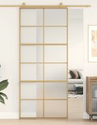 vidaXL Плъзгаща се врата 90x205 см матирано ESG стъкло и алуминий