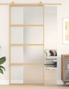 vidaXL Плъзгаща се врата 90x205 см матирано ESG стъкло и алуминий