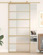 vidaXL Плъзгаща се врата 90x205 см матирано ESG стъкло и алуминий