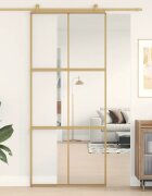 vidaXL Плъзгаща се врата 90x205 см прозрачно ESG стъкло и алуминий