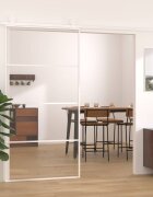 vidaXL Плъзгаща се врата ESG стъкло и алуминий 1025x205 см бяла