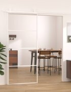 vidaXL Плъзгаща се врата матирано ESG стъкло и алуминий 90x205 см бяла