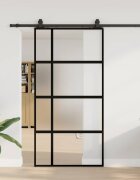 vidaXL Плъзгаща се врата с комплект обков Черно 1025x205 cm