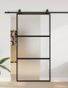 vidaXL Плъзгаща се врата с комплект обков Черно 1025x205 cm