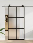 vidaXL Плъзгаща се врата с комплект обков Черно 1025x205 cm