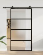 vidaXL Плъзгаща се врата с комплект обков Черно 1025x205 cm