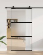 vidaXL Плъзгаща се врата с комплект обков Черно 1025x205 cm