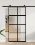 vidaXL Плъзгаща се врата с комплект обков Черно 1025x205 cm