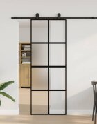vidaXL Плъзгаща се врата с комплект обков Черно 76x205 cm