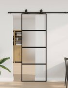 vidaXL Плъзгаща се врата с комплект обков Черно 76x205 cm
