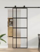 vidaXL Плъзгаща се врата с комплект обков Черно 76x205 cm