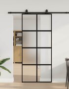 vidaXL Плъзгаща се врата с комплект обков Черно 90x205 cm