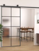 vidaXL Плъзгаща се врата с обков 1025x205 см ESG стъкло и алуминий