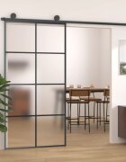 vidaXL Плъзгаща се врата с обков 1025x205 см ESG стъкло и алуминий