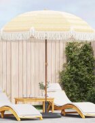 vidaXL Плажен чадър 205 x 205 x 210 см Полиестер и стомана Кръгла