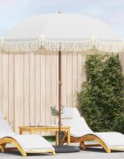 vidaXL Плажен чадър 205 x 205 x 210 см Полиестер и стомана Кръгла