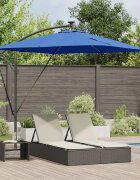 vidaXL Плажен чадър 249 x 249 x 250 см Полиестер и алуминий Азурно син