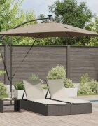 vidaXL Плажен чадър 249 x 249 x 250 см Полиестер и алуминий Таупе