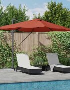 vidaXL Плажен чадър 352 x 251 x 265 см Полиестер и алуминий Теракота
