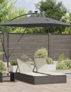 vidaXL Плажен чадър Антрацит 249 x 249 x 250 см Полиестер и алуминий
