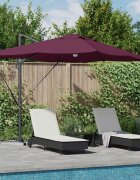 vidaXL Плажен чадър Бордо червен 351 x 250 x 253 см