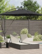 vidaXL Плажен чадър Черно 249 x 249 x 250 см Полиестер и алуминий