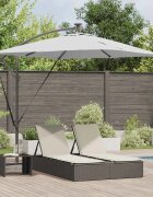 vidaXL Плажен чадър Пясък 249 x 249 x 250 см Полиестер и алуминий