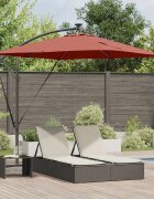 vidaXL Плажен чадър Теракота 249 x 249 x 250 см Полиестер и алуминий