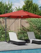 vidaXL Плажен чадър Теракота 351 x 250 x 253 см Полиестер и алуминий