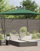 vidaXL Плажен чадър Зелен 249 x 249 x 250 см Полиестер и алуминий