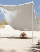 vidaXL Плажен навес с пясъчни котви сив 214x236 см