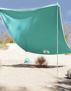 vidaXL Плажен навес с пясъчни котви зелен 214x236 см
