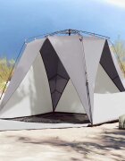 vidaXL Плажна палатка 4-местна сиво бързо освобождаване