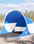 vidaXL Плажна палатка лазурносиня изскачаща водоустойчива