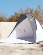 vidaXL Плажна палатка сива 268x223x125 см 185T полиестер