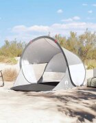 vidaXL Плажна палатка сива изскачаща водоустойчива