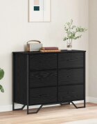 vidaXL Плика 6-Чекмедже Черния дъб 91 x 355 x 745 см