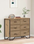 vidaXL Плика 6-Чекмедже Дъб 91 x 355 x 745 см