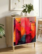 vidaXL Плика HEESCH Цветен блоков печат 66 x 365 x 75 см Сонома