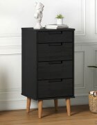 vidaXL Плика MOLDE Черно 40 x 35 x 82 см Масивна борова дървесина