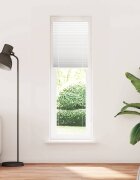 vidaXL Плисирана щора Бяла 65x200 cm Ширина на плата 644 cm Полиестер