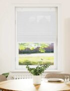 vidaXL Плисирана щора Бяла 70x150 cm Ширина на плата 694 cm Полиестер