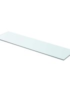 vidaXL Плоча за рафт прозрачно стъкло 80 x 20 см
