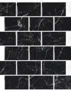 vidaXL Плочка метро 20 бр. Черен мрамор 30 x 30 cm Полиуретан и PET