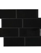 vidaXL Плочка метро 20 бр. Черно 29 x 21 см Полиуретан и PET