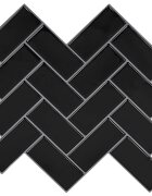 vidaXL Плочка рибена кост 10 бр. Черно 30 x 30 cm Полиуретан и PET