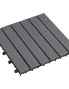 vidaXL Плочка за decking 10 бр. Сиво 30 x 30 cm Дърво от Акация
