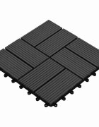 vidaXL Плочка за decking 11 бр. Черно 30 x 30 cm WPC