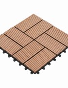 vidaXL Плочка за decking 11 бр. Кафяво 30 x 30 cm WPC